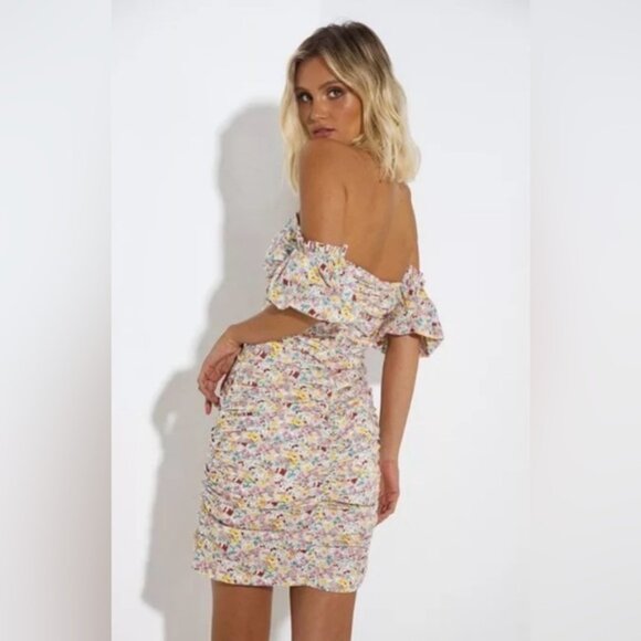 NWT SNDYS Australia Floral Off Shoulder Dress XSmall - Picture 2 of 5